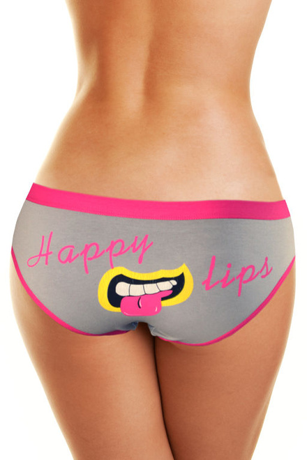 Happy Lips bavlněné kalhotky 3Pack MIX velikost: L