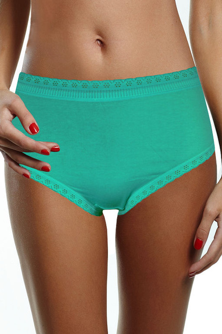 Monika bavlněné kalhotky s krajkovým lemem zelená velikost: XL