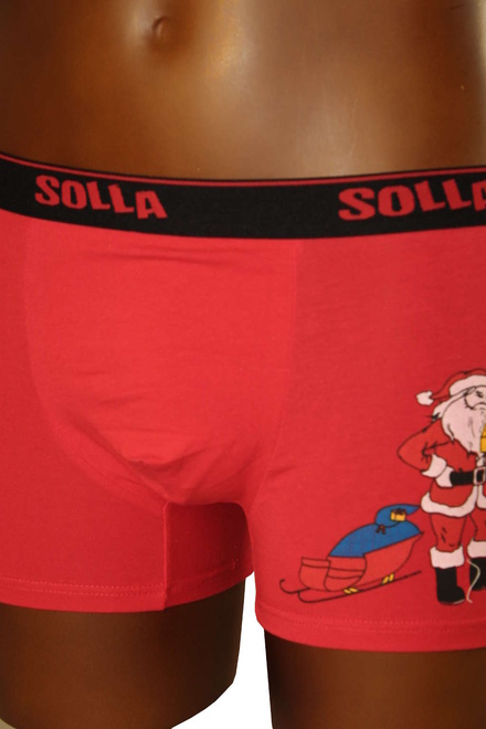 Santa s mapou boxerky červená velikost: 13-14 let