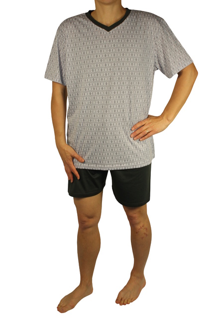 Brent bavlněné pyžamo pro pány šedá velikost: XL