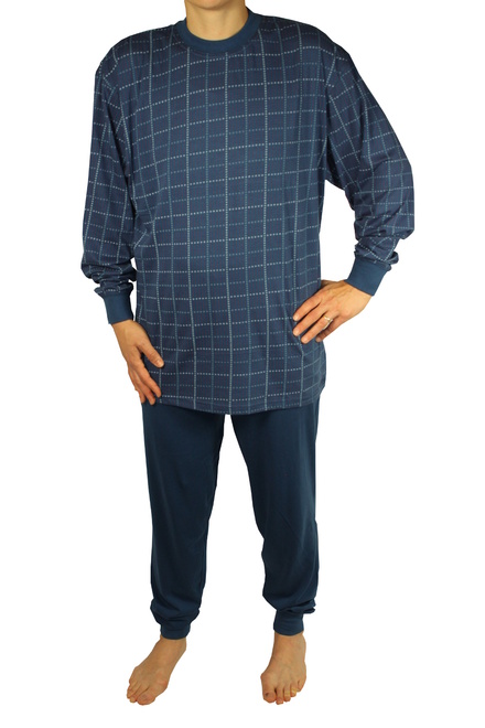 Beny bavlněné pyžamo pro pány světle modrá velikost: XL