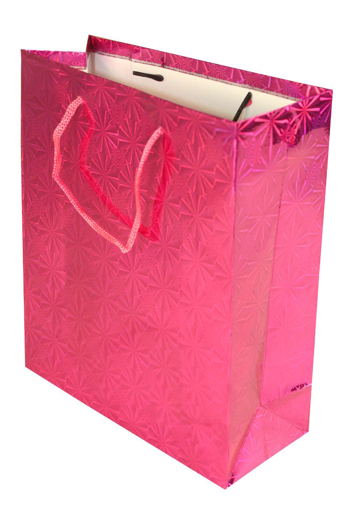 Růžová dárková taška 19x17x7 cm