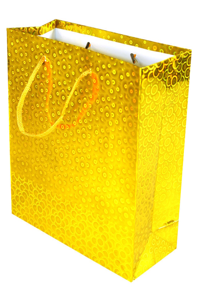 Zlatá dárková taška 19x17x7 cm