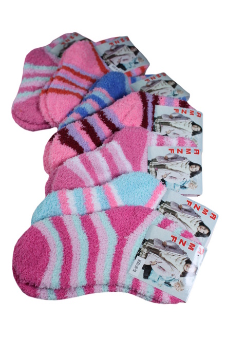 AMZF dětské žinilkové ponožky světle růžová velikost: 5-6 let