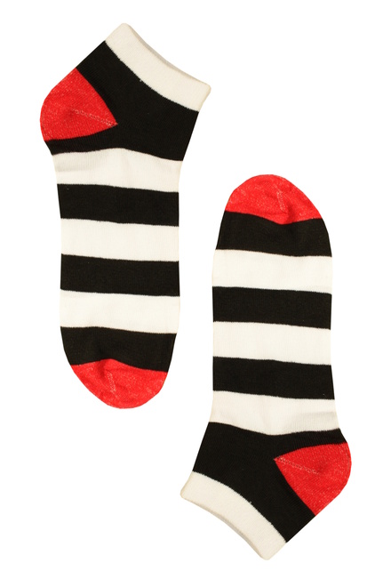 Ponožky pruhy černá velikost: 43-47
