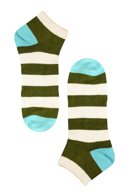 Ponožky pruhy khaki velikost: 43-47