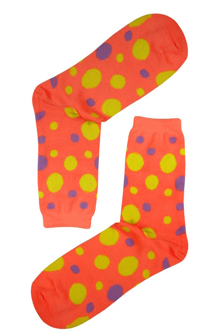 Ponožky velký puntík oranžová velikost: 35-39