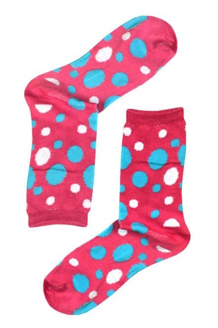 Ponožky velký puntík tmavě růžová velikost: 35-39