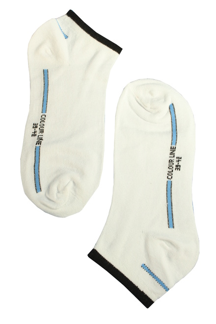 Colour Linie kotníkové ponožky  - 3páry bílá velikost: 43-46