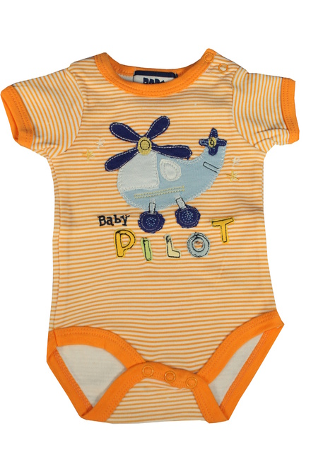 Baby Pilot dětské body oranžová velikost: 0-3 měs