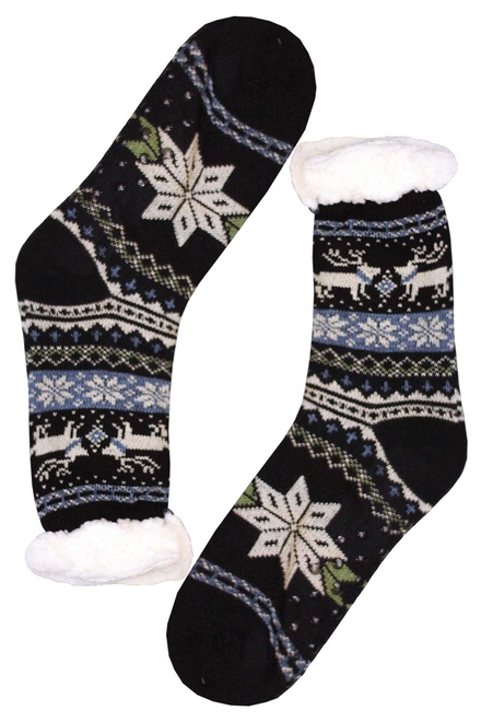Polaros black teplé ponožky s beránkem MC 112