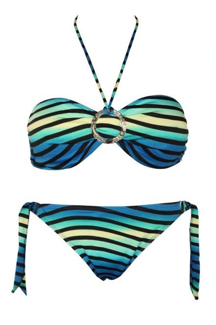 Great Stripes plavky dvoudílné - výprodej khaki velikost: 44