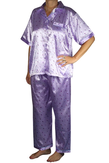 Abelia Vio saténové pyžamo s krátkým rukávem