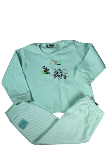 Noelle dětské pyžamko světle zelená velikost: 0-1 rok