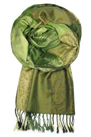 Damaskus Green - elegantní šála pašmína LZ11