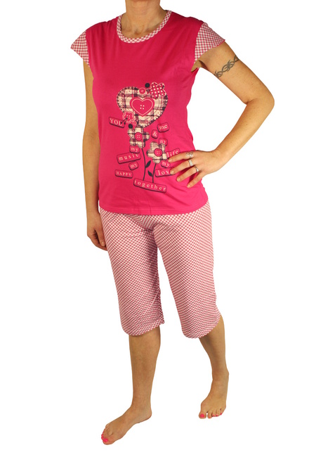 Enre Collection 3/4 pyžamo dámské tmavě růžová velikost: M