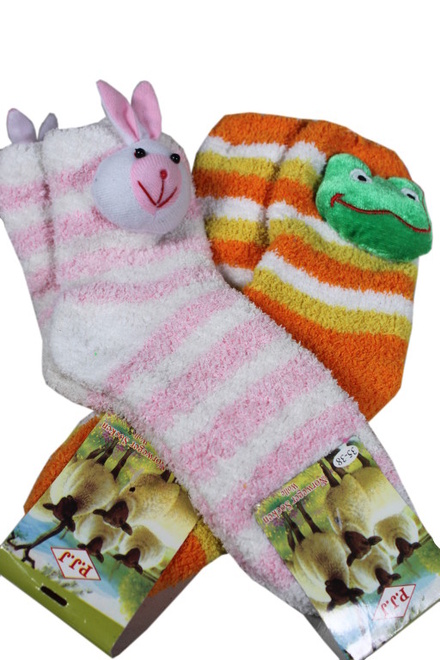P.J.J. dětské ponožky se zvířátkem světle růžová velikost: 11-12 let