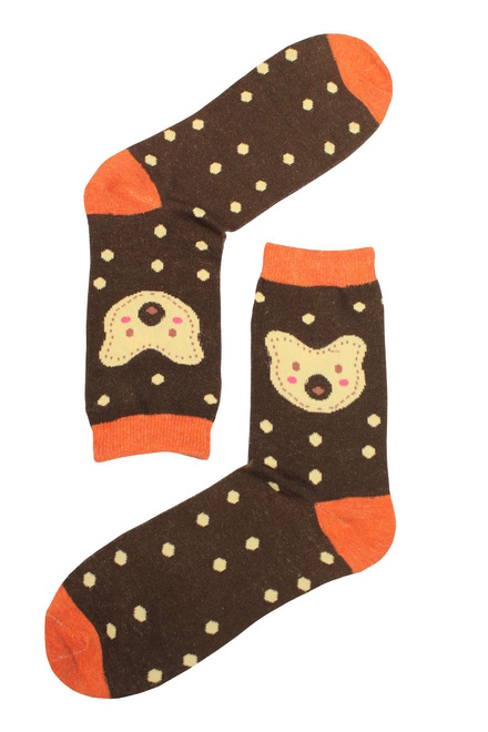 Dámské módní ponožky tmavě hnědá velikost: 35-38