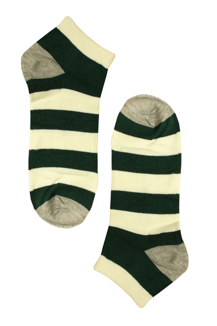 Ponožky pruhy tmavě zelená velikost: 43-47