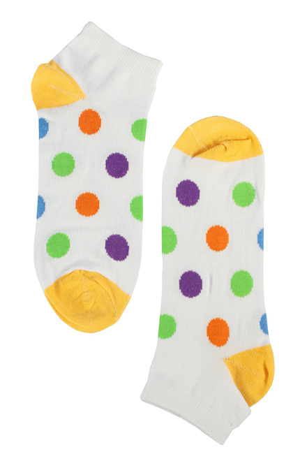Happy ponožky - barevné puntíky bílá velikost: 39-42