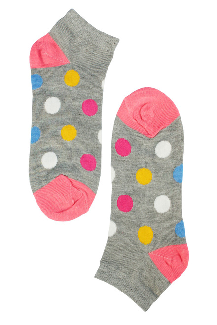 Happy ponožky - barevné puntíky šedá velikost: 39-42