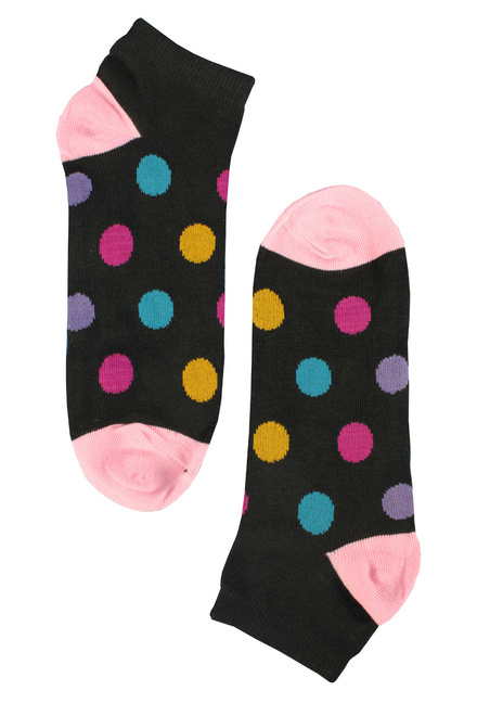 Happy ponožky - barevné puntíky černá velikost: 39-42