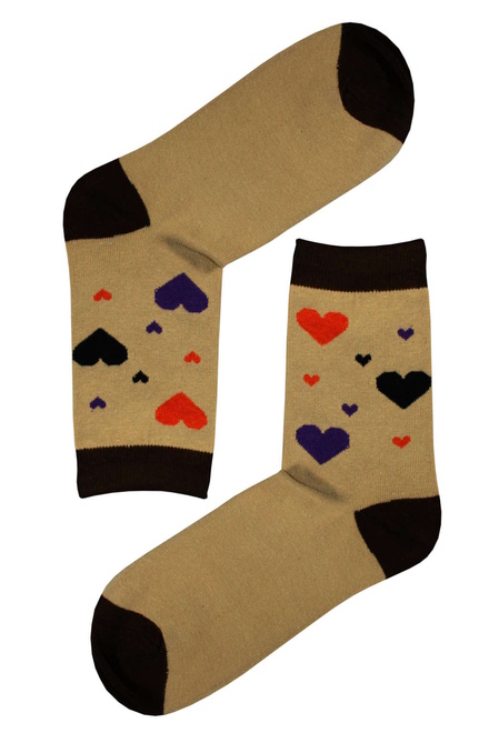 Veselé ponožky - barevná srdíčka světle modrá velikost: 35-38
