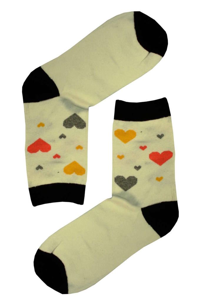 Veselé ponožky - barevná srdíčka