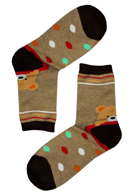 Happy Bear - veselá ponožka hnědá velikost: 35-38