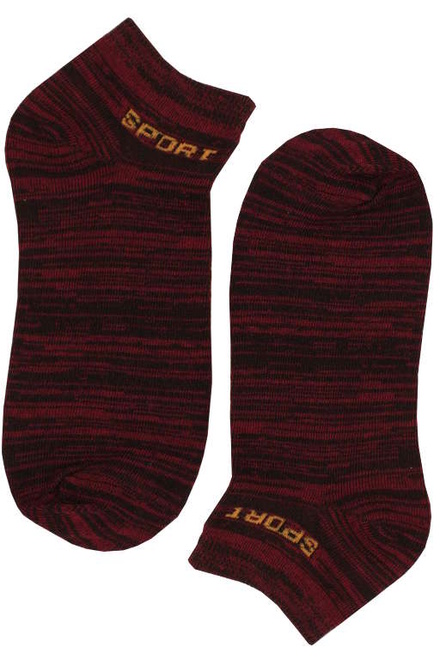 Dámské žíhané kotníčkové ponožky vínová velikost: 35-38