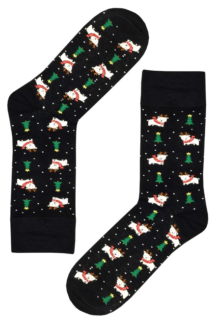 Pánské veselé ponožky AuraVia Vánoce v lese červená velikost: 43-46