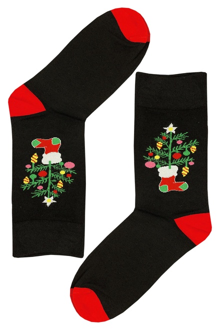 Pánské veselé ponožky AuraVia Vánoční stromeček