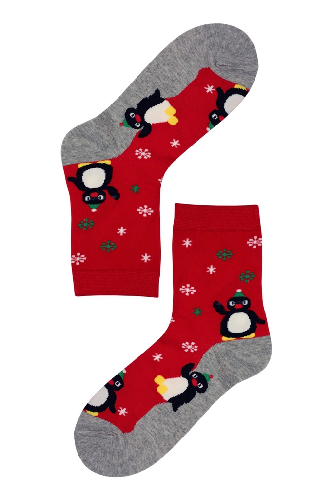 Tučňáci na sněhu dámské vánoční ponožky