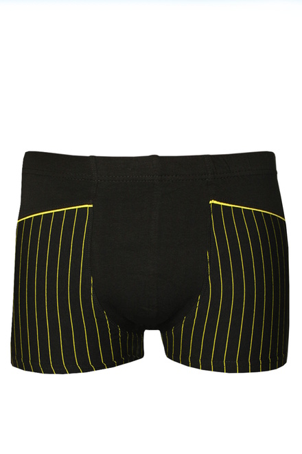 Boxerky Pesail - černé se žlutými pruhy černá velikost: XL