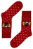 Pánské vánoční ponožky s veselými obrázky červená 39-42