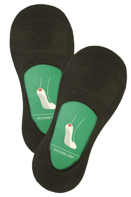 Skryté bambusové ponožky Silicone Grip černá velikost: 35-38