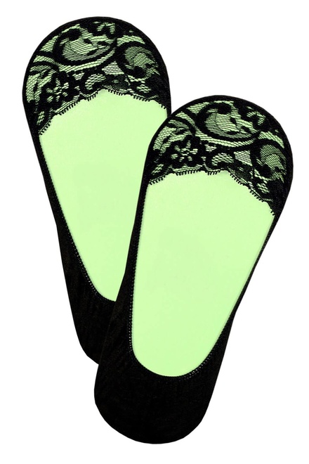 Krajkové skryté ponožky do balerínek WS911 - 2ks černá velikost: 35-38